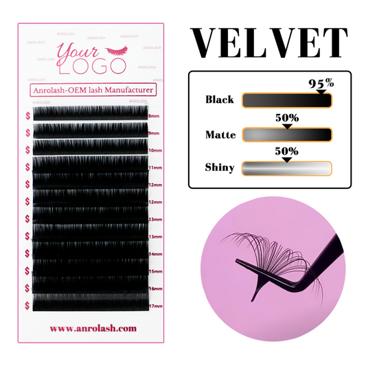 Factory Wholesale 12Rows Individual lashes 0.03 C/CC/D Velvet Eyelash Extensions